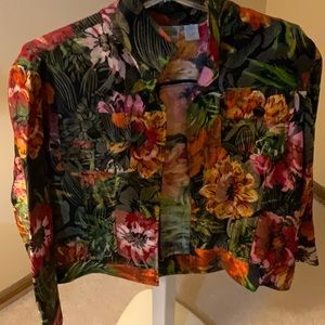 Chicos multi color light weight floral jacket